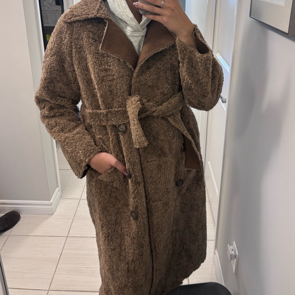 NWT TAGS! Long sherpa jacket